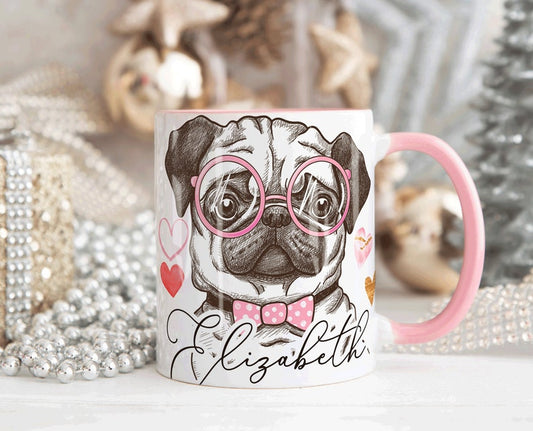 Cute Puppy With Your Name Art Mug