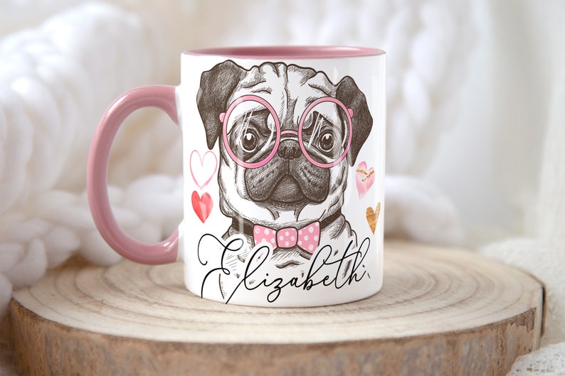 Cute Puppy With Your Name Art Mug