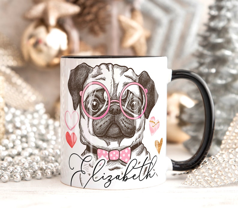 Cute Puppy With Your Name Art Mug