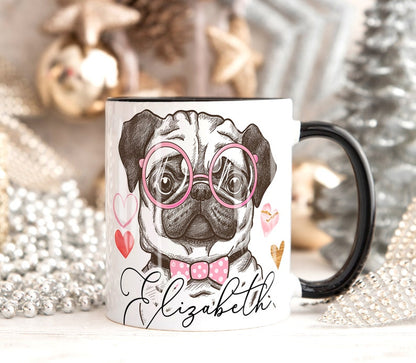 Cute Puppy With Your Name Art Mug