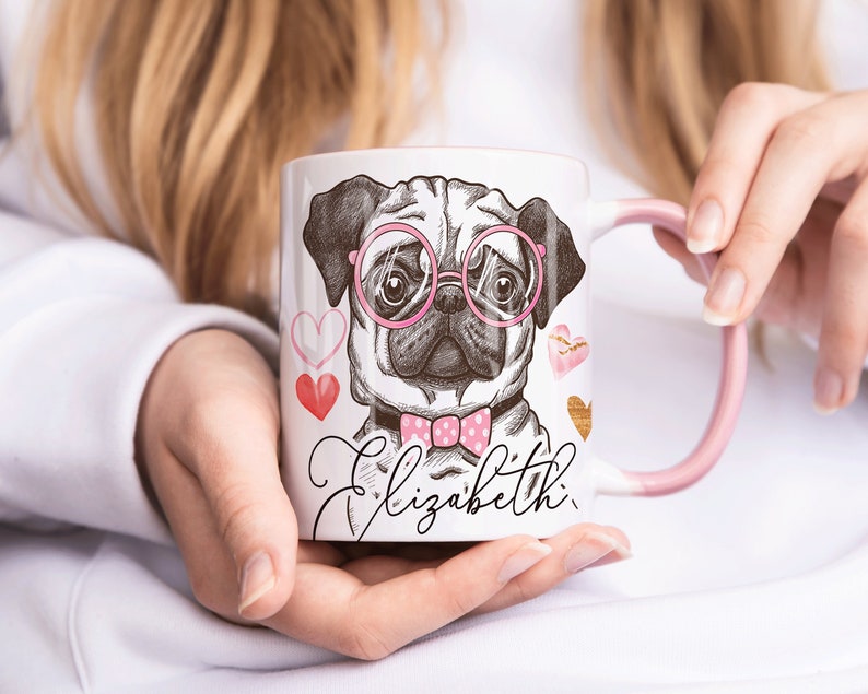 Cute Puppy With Your Name Art Mug
