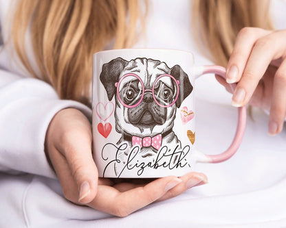 Cute Puppy With Your Name Art Mug