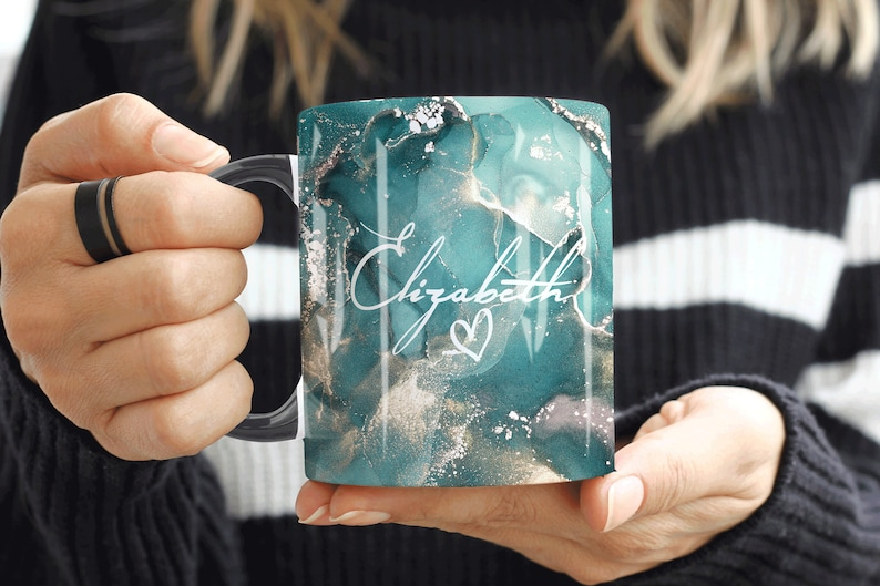 Aqua Waams Marble Mug Elizabeth Design