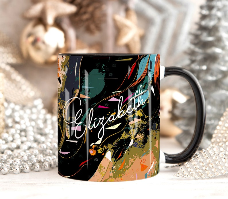 Black Qazif Abstract Art Mug