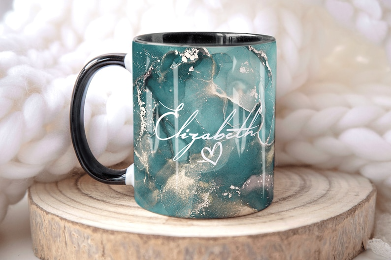 Aqua Waams Marble Mug Elizabeth Design