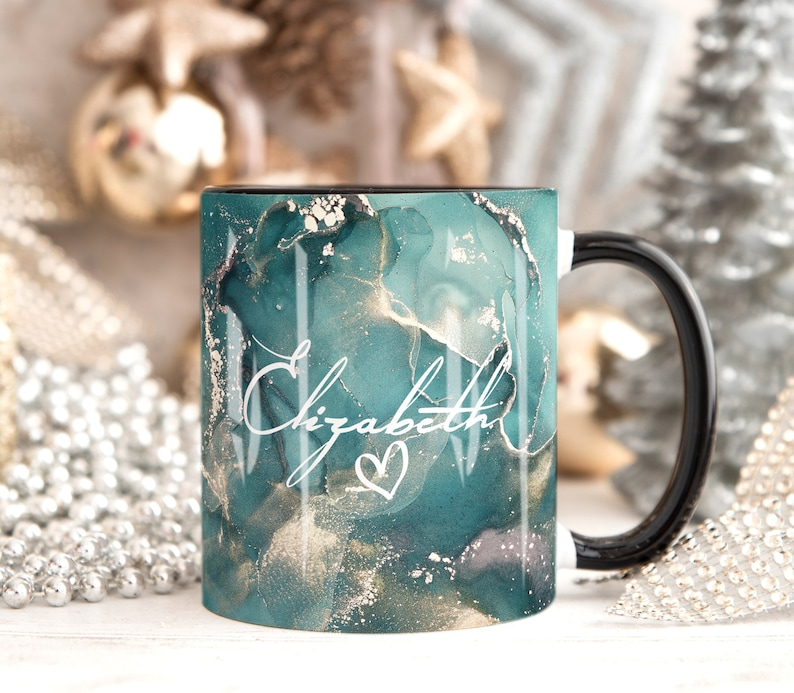 Aqua Waams Marble Mug Elizabeth Design