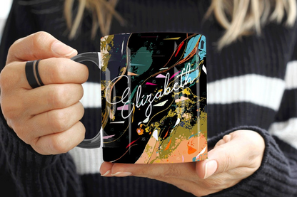 Black Qazif Abstract Art Mug